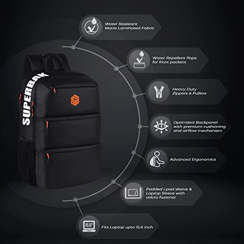 Superbak Epic 30L Black-Orange Laptop Backpack - Image 4