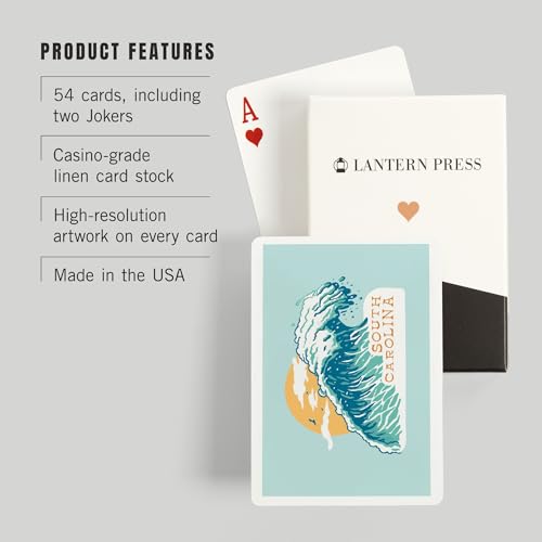 Lantern Press South Carolina, 52 cartas póker premium miniatura 3
