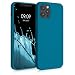Produktbild kwmobile Slim Case kompatibel mit Apple iPhone 12/12 Pro - Hülle Silikon Handy - gummiert - Handyhülle Karibikblau