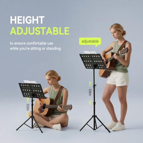 Imbesty Professional Portable Sheet Music Stand - Heavy-Duty Metal Folding Adjustable Holder, with Carrying Bag | Sturdy for Piano, Guitar, Violin, Choir, Band, Travel, School & Home Practice by Imbesty - Image 5