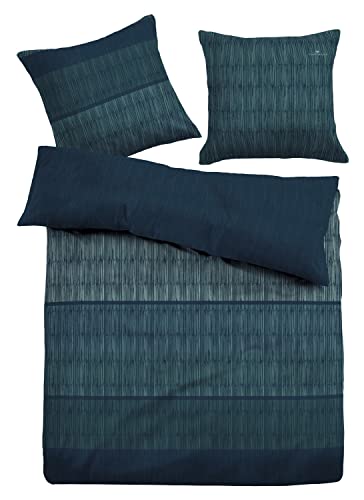 TOM TAILOR Renforcé-Bettwäsche, 2*80x80 cm + 200x220 cm, 100% Baumwolle/ Renforcé, mit Wendemotiv und farbigem Markenreißverschluss, LARGE CHECK Weiß, Hellblau (Crisp White & Sky Blue