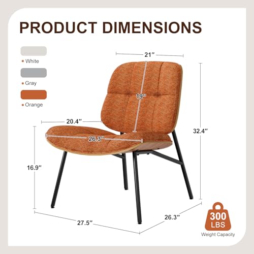 Sillón moderno sin brazos Naranja miniatura 2