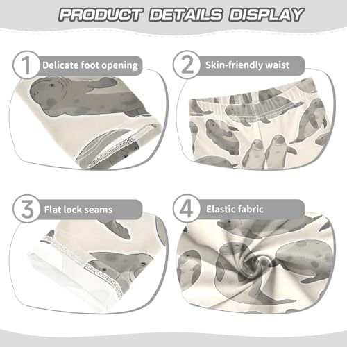 Manatee Grey Girls Leggings Athletic Pants Tights Stretch Bottom3