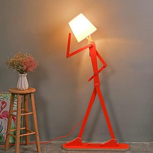 HROOME Cool Creative Floor Lamps Wood Tall Decorative Corner Reading Standing Swing Arm Light for Living Room Bedroom Office Farmhouse Kids Boys Girls Gift - with LED Bulb (Orange) 7 41rUqDWoltL. AC