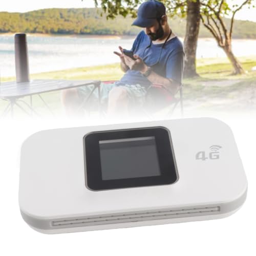 Image of Dpofirs 4G Portable WiFi Hotspot Router with 1.44in Color Screen, 3650mAh Battery, Micro SIM Card Slot for Travel, Laptop, & Mobile Device Internet (White)