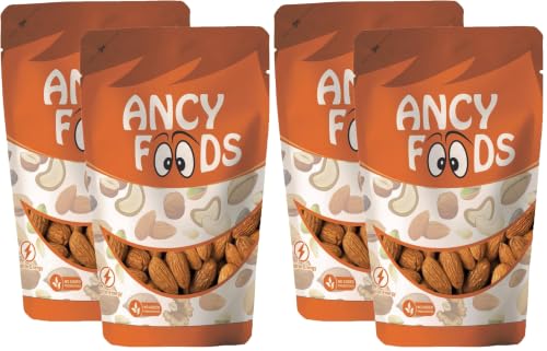 Image of Ancy Almonds 500 Grams (250 Grams X 2) - Raw, Whole and Delicious |Crunchy Texture Without Sugar and Salt | Ideal for Snacking, Baking, Smoothies & Meal Also for Healthy Lifestyle (Pack of 2)