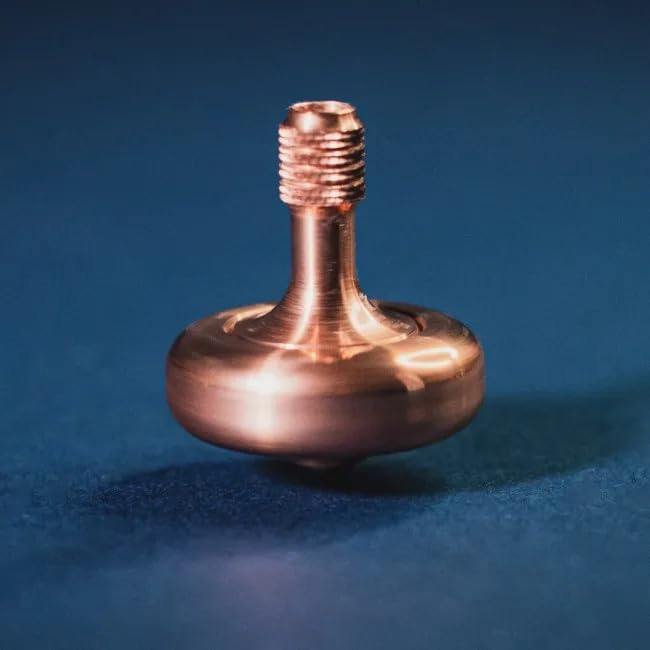 Lambda Precision Spinning Tops by Prometheus Lights - Copper with Stainless Steel Contact Point, Adult Collectible Desk Fidget Kinetic Toy, 14+