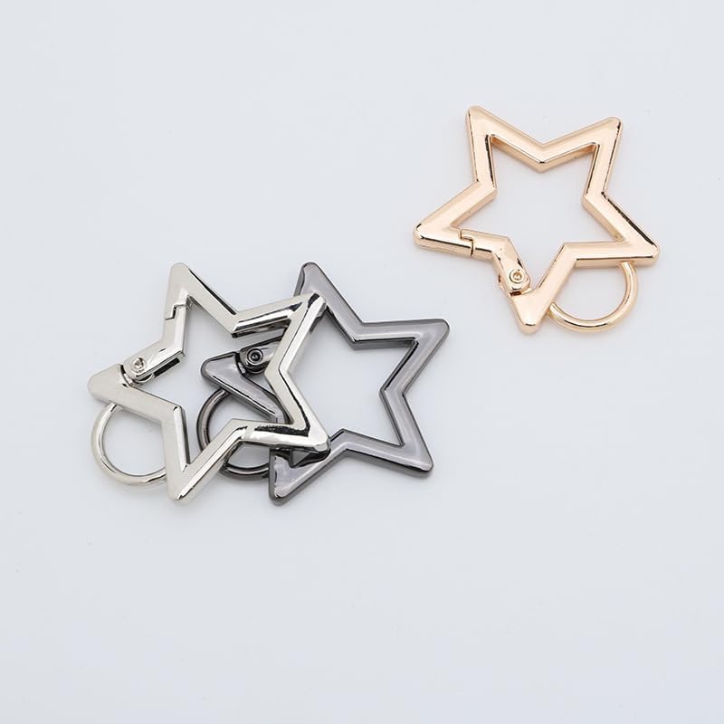 Star Shaped Stainless Steel Keychain Clip Carabiner Snap Hook Holder Star Carabiner Hook Clip Key Holder for Keys and Wallet with Key Chain Rings,Keychain Carabiner Accessory - Image 3
