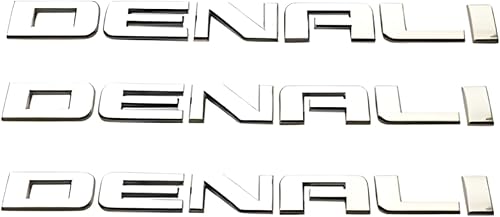 Denali - Emblema de placa de identificación HD de 3 piezas para modelos GMC Yukon y Sierra 2007-2020, emblema de repuesto genuino, acabado cromado disponible en Yaxa Venezuela