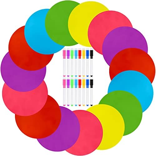 60 Pcs 11.8 Inch Dry Erase Circles Set Include 30 Pieces