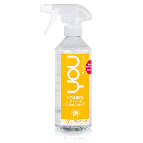 You Hygiène Nettoyant désinfecte 500 ml ? Nettoie et désinfecte toutes les surfaces dans le Budget et élimine efficacement 99,999% des bactéries et germes (Sauna)