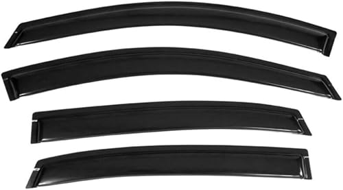 4pcs Window Visors Front Rear Left Driver Right Passenger Upper Side Tape On External Window Style Acrylic Smoke Tinted FZWDCI06 FZ-WD-CI06