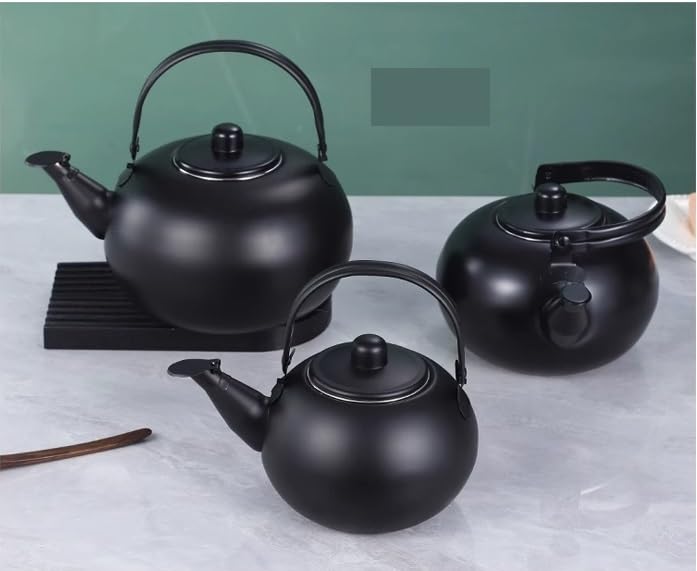 Waterketel Fluitketel Kleine Moderne Fluitketel Kookplaat Theepot Roestvrijstalen Theepot Waterkoker Voor Keuken Fluitende Waterkoker Theeketel (Color : Nero, Size : 0.9L