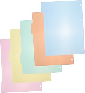 CAXUSD 10 Peças Placa De Índice Divisor Etiquetas Coloridas Etiquetas De Plástico Divisórias Claras Abas Para Fichários Divisórias Abas Transparente Fichário Colorido Abas De Índice