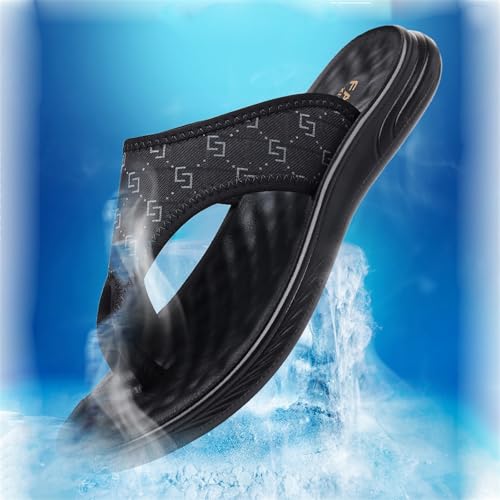 CLSQLXYJZC Men's Summer Breathable Orthopedic Closed Toe Slip-On Durable Sandals Shoes, Casual Open Toe Utdoor Beach Holiday Soft Flip Flops, for Dad Men Grandpa, Hallux Valgus/Plantar Fasciitis3