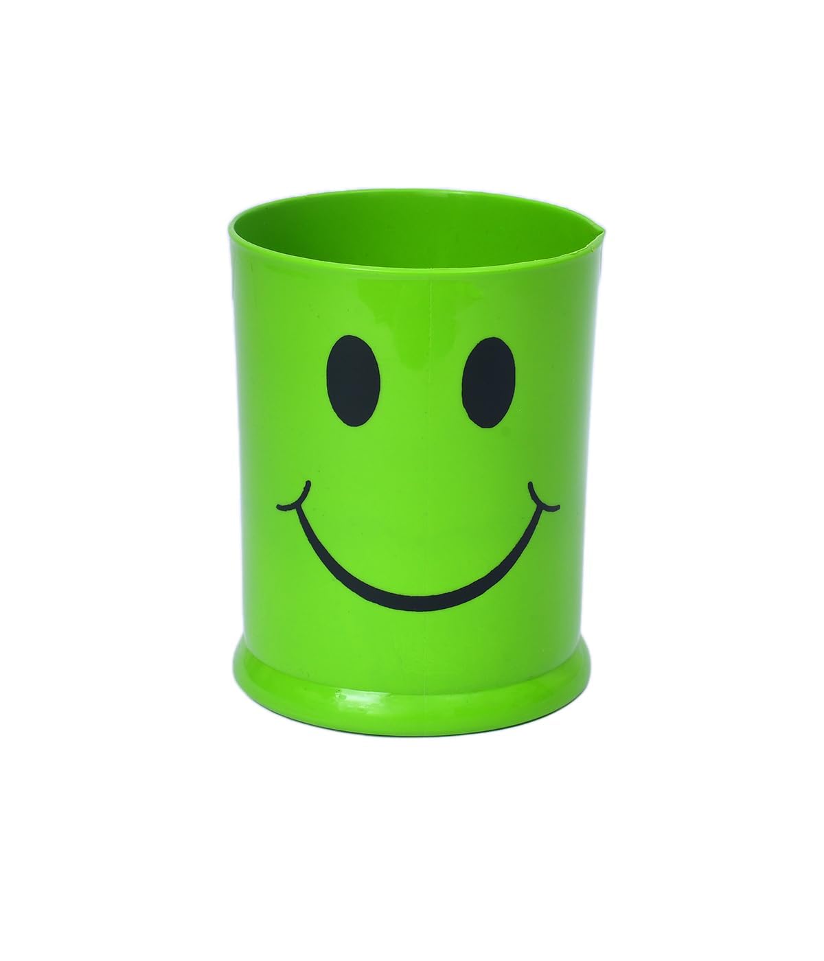 Smiley Printed Drinking Cup for Kids with Handle | Coffee/Tea Plastic Cup with Cute Smile Face Design | Unbreakable | 100% BPA Free | Birthday Gift for Kids - Green (10z/295 ml)