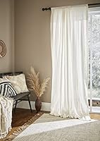 Pineapple Elephant Zofia Broderie Cotton Anglaise 55x90 Inch Tab Top Voile Curtain Panel Natural