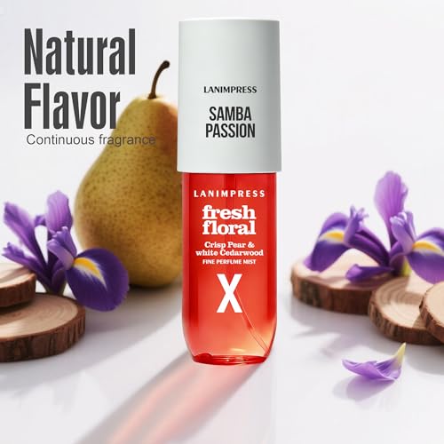 Image of 3 FL OZ Hair and Body Fragrance Mist, Eau De Parfum for Women,Fruity Floral Perfume No.10, Juicy Flower Scent- With Notes of Juicy Pear,Pink Violet,White Cedarwood,Travel Size Body Spray