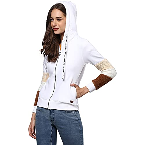 Image of Campus Sutra Cotton Women High Neck Sweatshirt