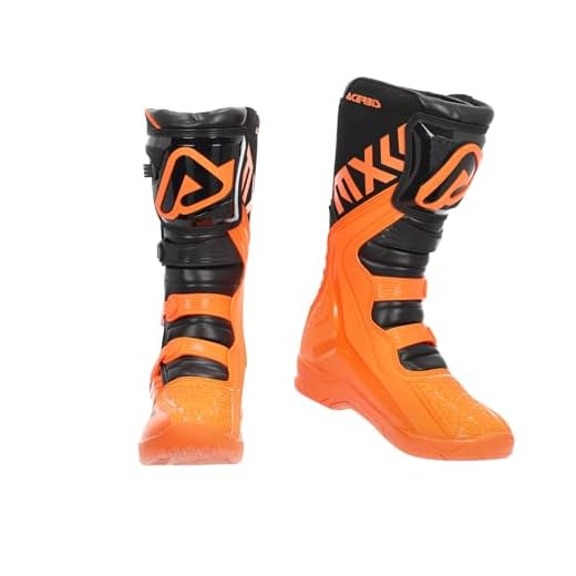 Acerbis Stivali X-Team Nuovo Modello Motocross Supermoto Enduro tutte le dimensioni 39-47 Stivali Scarpe, arancione/nero, 45 EU