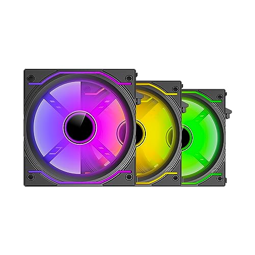 Image of Ant Esports Crystaflow 3 in 1 120mm ARGB Case Fan Kit with ARGB Controller, 2000 RPM, 58.23 CFM Airflow - Black
