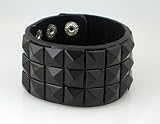 Black Pyramid Stud Wristband 80s Gothic Punk Glam Emo