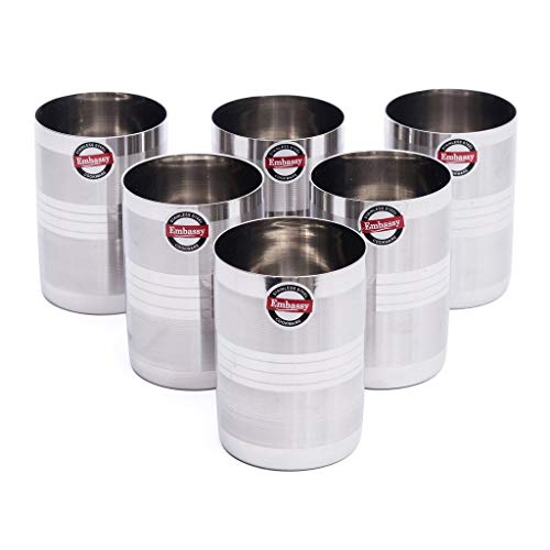 Image of EMBASSY Stainless Steel XL-Big Glass, Pack of 6, 400 ml
