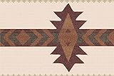 Dundee Deco Wallpaper Border Peel and Stick DDAZBD9324 - Southwestern Burgundy Brown Green Abstract Wall Border Retro Design, 15 ft x 7 in (4.57m x 17.78cm), Self Adhesive
