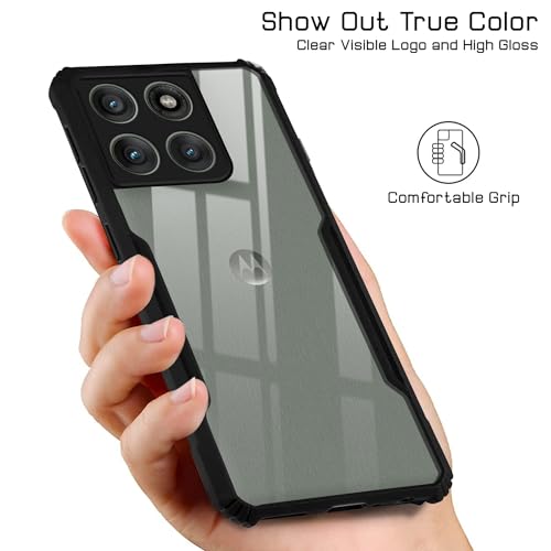Image of Jkobi Back Cover Case for Motorola Moto Edge 60 Pro (Shockproof with Polycarbonate Clear Panel | Professional Black)