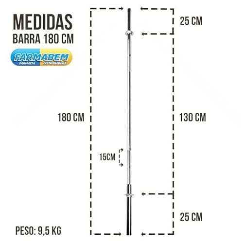 Barra Reta Cromada Maciça Zstorm 180cm sem Presilha