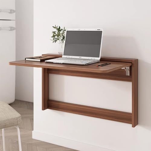 Table pliante murale gain de place blanche en bois pour cuisine et bureau flottant