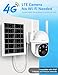 Lifetime-Free-Data 4G-LTE-Cellular Solar-Security-Camera Wireless Outdoor: No Monthly Fees Unlimited Data 2K Surveillance PTZ Camera for No WiFi Remote Monitoring, Built-in VSIM Card, 64GB Storage