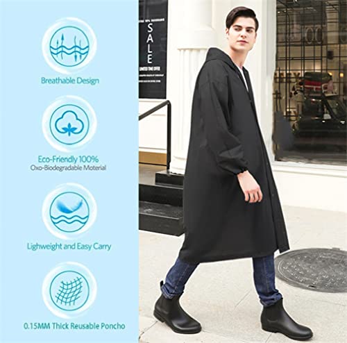 Image of Rain Poncho Raincoats for Adult Reusable - 2-5 Pack EVA Waterproof Rain Coat with Hood, Rain Gear for Men Women
