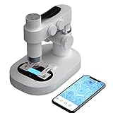 BEAVERLAB Wireless WiFi Digital Lab Microscopes, 8-Color Backlight Dyeing with Slides and Stage, Rea