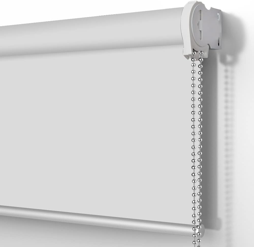 Blackout Window Blinds Roller Shades, Light Grey Custom Window Shades Elegant Roller Blinds, Energy Saving UV Protection Roller Shades for Windows, Doors, French Doors