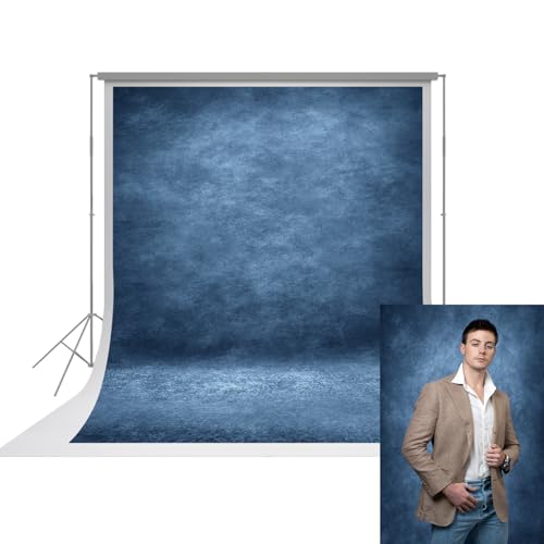 UrcTepics 810ft Dark Blue Abstract Fabric Backdrop. School Headshot Senior Portrait Yearbook Background. Professional Studio Photography.