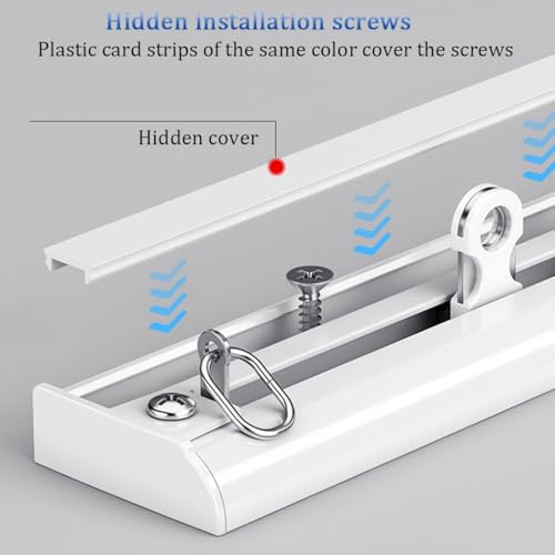 Rail de plafond blanc invisible résolvant le manque de hauteur 130cm - 4