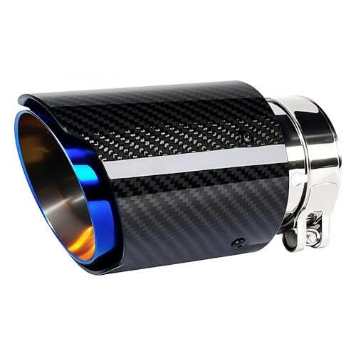 Bielpord 2.5'Inlet 3.5'Outlet Car Exhaust Tips Carbon Fiber Tailpipe Exhaust Pipe Tail Throat Tail Pipe Burnt Need Height4 Inch Widht4 Inch
