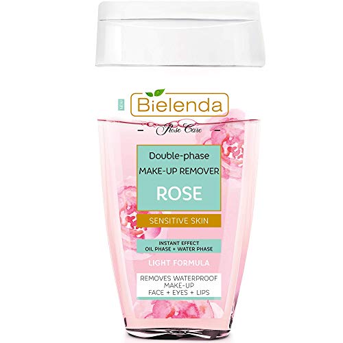 Bielenda Rose Care - Bi-Phase Quickly And Effectively Removes Waterproof Make-Up, Cleanses And Refreshes The Skin - Rose Care Double-Phase Make-Up Remover - 140 ml