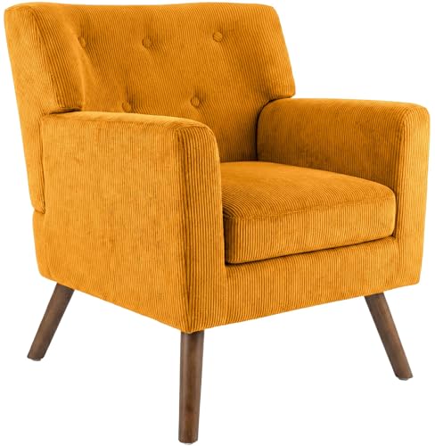 MATERIALI DI QUALITA: gambe in solido legno di caucciù, duro e durevole. Portata fino a 150 kg. Rivestimento in velluto a coste resistente ed elegante.