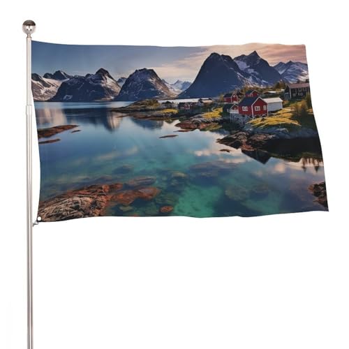 Drapeau des îles de Norvège grand format bannière décorative pour extérieur porche et jardin
