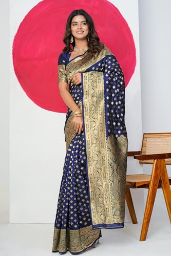 Image of Subham Saree for Woman Silk Cotton Kanjivaram | Soft Easy to Drape Daily Wear Sari with Blouse Fabric