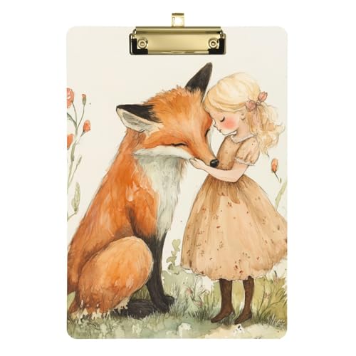 Chubby Fox Perfect with A Little Girl clipboards Legal Size Acrylic Cute for Teacher Must Haves for -  ZRWLUCKY, g430615423p645c686s1431