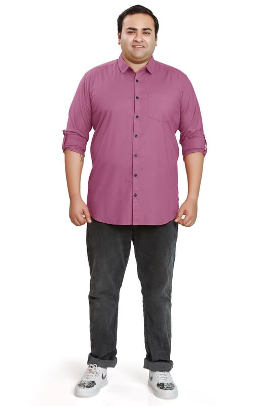 Image of BE ACTIVE Plus Size Lycra Cotton Satin for Men Shirts|| All Plus Size Men|| Cotton Stylish Full Sleeves Shirt for Men