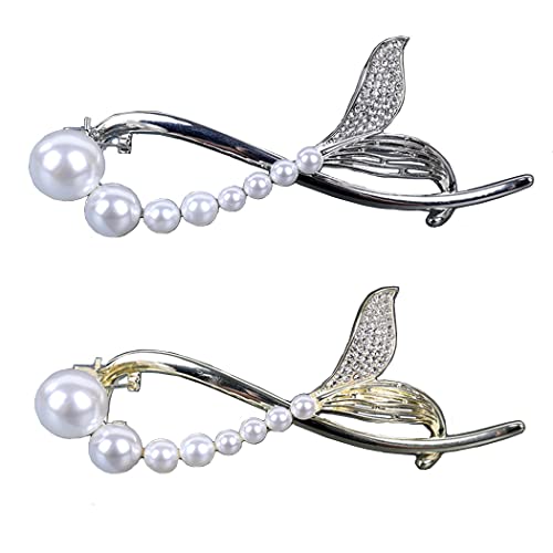 Barrettes à cheveux en métal perles et strass lot de 2 pour femme