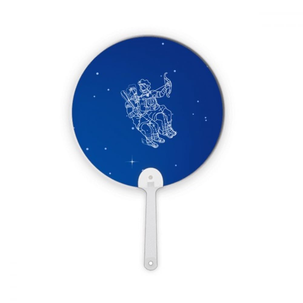 Éventail rond en plastique motif constellation pour calmer les bouffées de chaleur