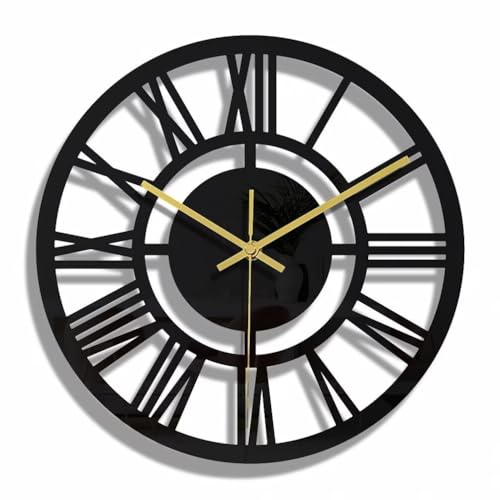 Reloj de pared moderno negro acrílico silencioso 12 in miniatura 1