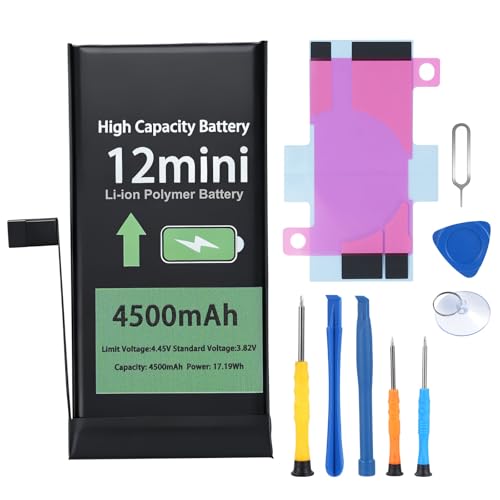 Akku für iPhone 12Mini 4500mAh Hochkapazitäts Lithium-Polymer Ersatzakku mit Reparaturwerkzeug Set