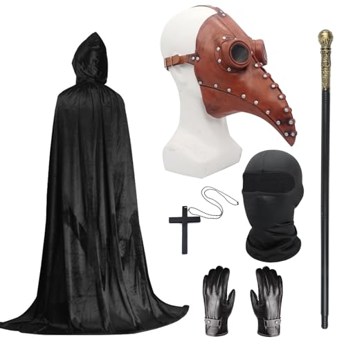 Set costume da medico della peste, maschera per Halloween, maschera