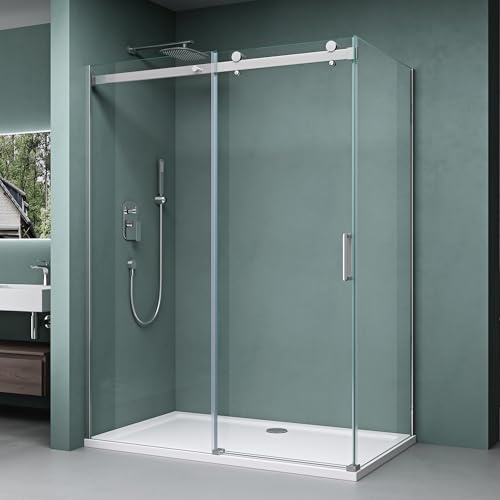 Mai & Mai Duschkabine 80x120 cm Eckdusche Dusche mit Schiebetür Sicherheitsglas 8mm ESG beidseitige NANO-Beschichtung Dusche R-17